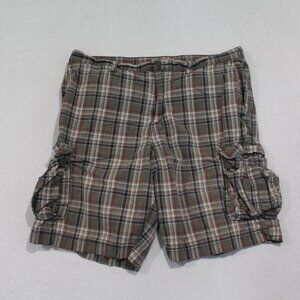 Sonoma Lifestyle Brown Men Plaid Cargo Shorts Casual Size 38